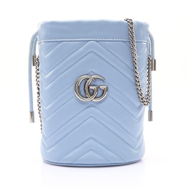 GUCCI 古馳 GG Marmont 肩背包 藍色 牛皮 575163