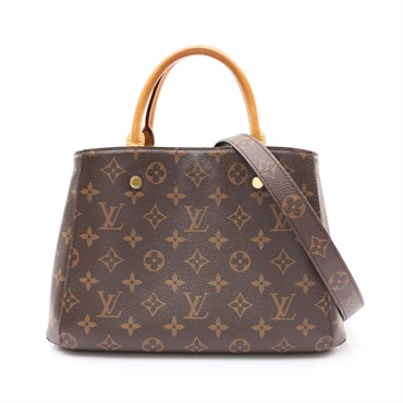 LOUIS VUITTON LV 路易威登 Montaigne BB 兩用包 棕色 原花帆布 缺鎖鑰組/背帶劣化 M41055