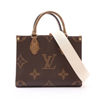 LOUIS VUITTON LV 路易威登 OnTheGo PM 兩用包 棕色 原花帆布 (缺小包) M46373
