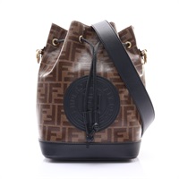 FENDI 芬迪 Mon Tresor 水桶包 肩背包 棕色 牛皮 PVC塗層帆布 8BT298