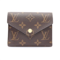 LOUIS VUITTON LV 路易威登 Victorine 扣式短夾 棕色 原花帆布 M41938