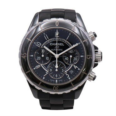 CHANEL 香奈兒 J12 Chronograph 腕錶 黑色錶盤 陶瓷 不鏽鋼 自動上鍊 H0940