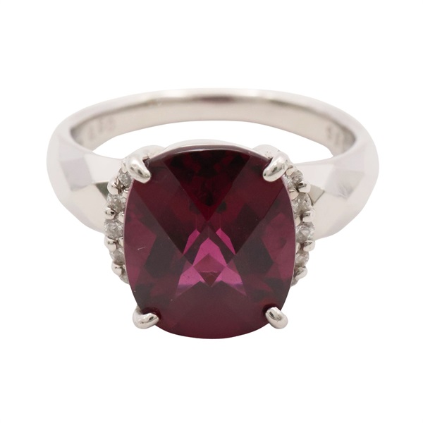 JEWELRY 無品牌珠寶 石榴石 鑽石 PT1000鉑金 戒指 Garnet 9.3g
