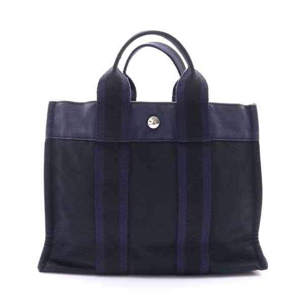 HERMES 愛馬仕 Fourre Tout PM 手提包 藍/黑色 帆布