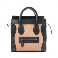 CELINE 賽琳 Nano Luggage 手提包 黑/白/粉色 牛皮 缺背帶