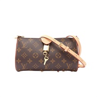 LOUIS VUITTON LV 路易威登 Pochette Tirette 肩背包 棕色 原花帆布 M12859