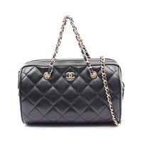CHANEL 香奈兒 Matelasse Chain 肩背包 黑色 荔枝紋牛皮 鍊帶肩背包 金扣 AP4474 AP4474