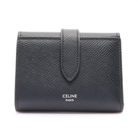CELINE 賽琳 Fine Strap 三折 扣式 短夾 黑色 粒面牛皮 10H483BEL