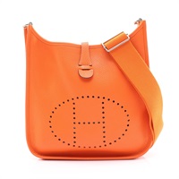 HERMES 愛馬仕 Evelyne 29 肩背包 經典橘 Taurillon牛皮 口R刻 H056277CK