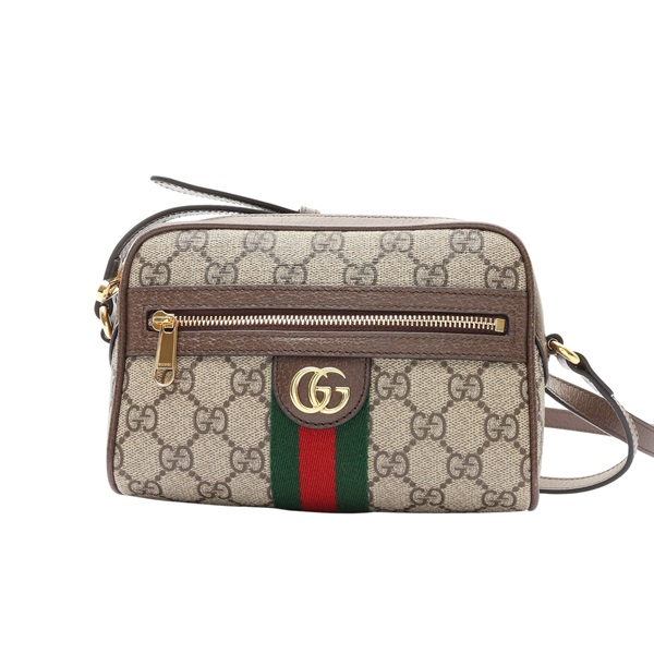 GUCCI 古馳 Ophidia 肩背包 GG Supreme 帆布 棕色牛皮 816359