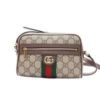 GUCCI 古馳 Ophidia 肩背包 GG Supreme 帆布 棕色牛皮 816359
