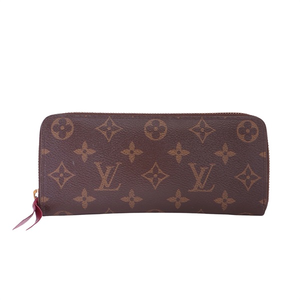 LOUIS VUITTON LV 路易威登 Clemence 拉鍊長夾 棕色 原花帆布 M60742