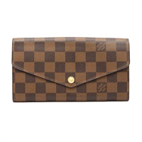 LOUIS VUITTON 路易威登 Sarah 扣式長夾 棕色 棋盤格帆布 N63209