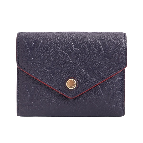 LOUIS VUITTON LV 路易威登 Victorine 三折扣式短夾 深海藍色 原花壓紋牛皮 M64577