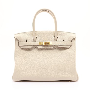 HERMES 愛馬仕 Birkin 30 Clemence牛皮 白色 柏金包 手提包 Z刻 金扣