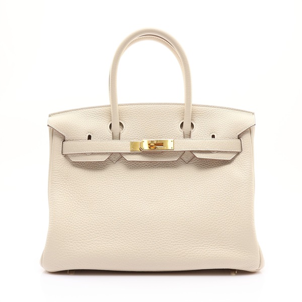 HERMES 愛馬仕 Birkin 30 Clemence牛皮 白色 柏金包 手提包 Z刻 金扣