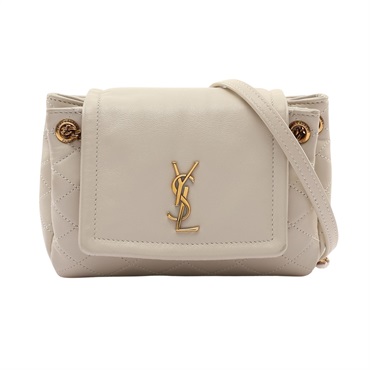 SAINT LAURENT YSL 聖羅蘭 Mini Nolita  肩背包 米白色 羊皮 672738