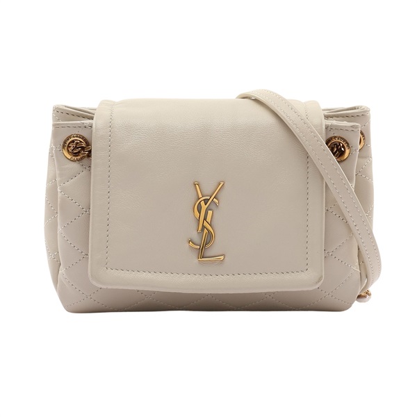 SAINT LAURENT YSL 聖羅蘭 Mini Nolita  肩背包 米白色 羊皮 672738