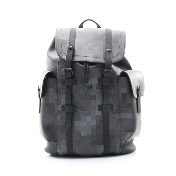 LOUIS VUITTON LV 路易威登 Christopher MM 後背包 黑色 棋盤格帆布 M14952