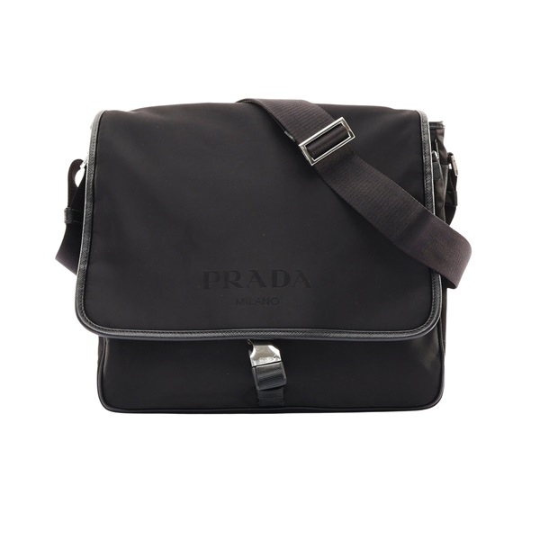 PRADA 普拉達 Messenger 肩背包 黑色 尼龍 牛皮 2VD166