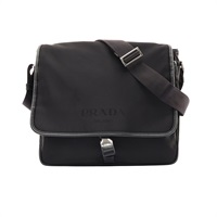 PRADA 普拉達 Messenger 肩背包 黑色 尼龍 牛皮 2VD166