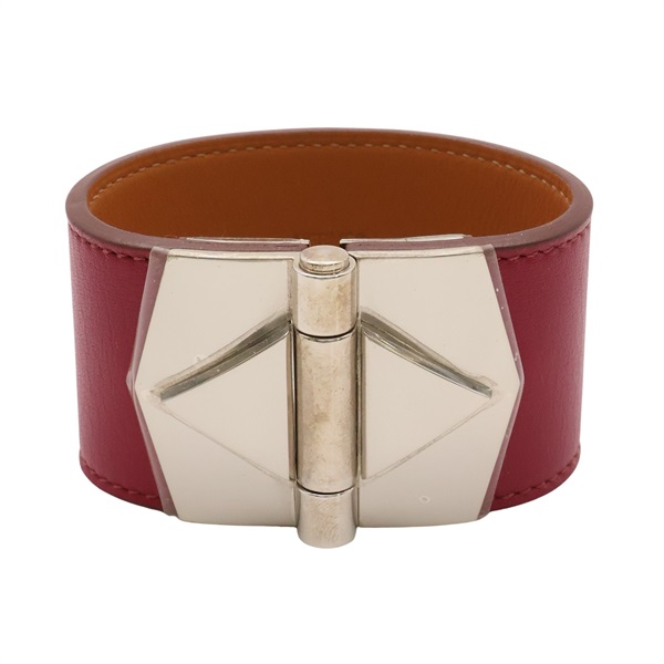 HERMES 愛馬仕 Berenice 手環 玫瑰紫色 牛皮 口O刻