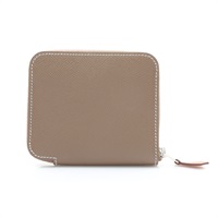 HERMES 愛馬仕 Silk'In Compact 拉鍊短夾 大象灰 Epsom牛皮 D刻 H089071CK
