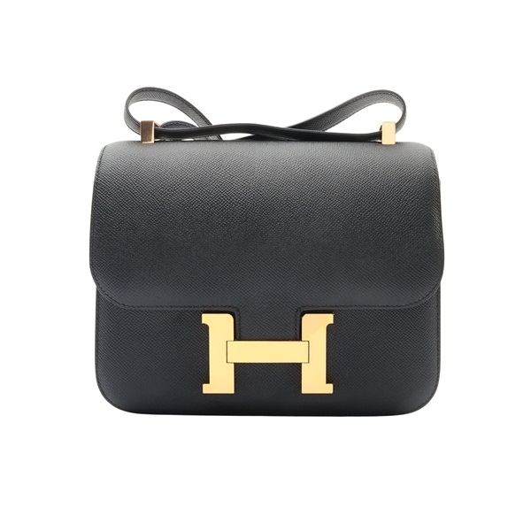 HERMES 愛馬仕 Constance 24 康康包 肩背包 黑色 Epsom牛皮 C刻 金扣 H056341CC