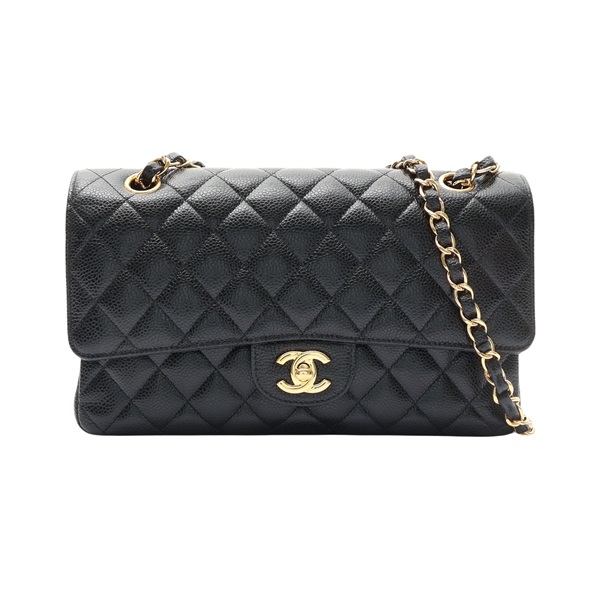 CHANEL 香奈兒 Coco 25 鍊帶 肩背包 黑色 荔枝紋牛皮 金釦 A01112