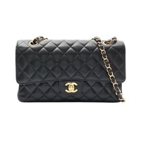 CHANEL 香奈兒 Coco 25 鍊帶 肩背包 黑色 荔枝紋牛皮 金釦 A01112