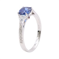 JEWELRY 無品牌珠寶 戒指 藍寶石 鑽石 18K白金 Sapphire 4.0g