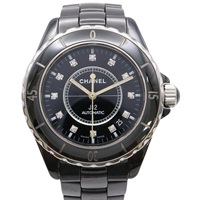 CHANEL 香奈兒 J12 38MM 機械腕錶 黑色 錶盤 陶瓷 12顆鑽 H1626