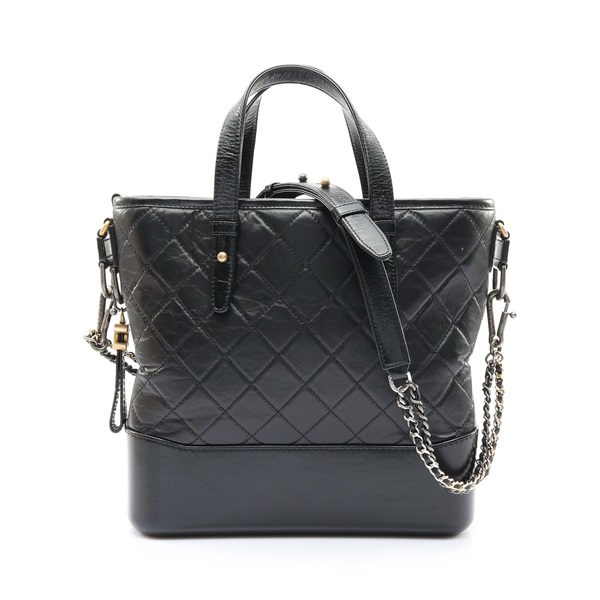 CHANEL 香奈兒 Gabrielle 兩用包 黑色 牛皮 A91876
