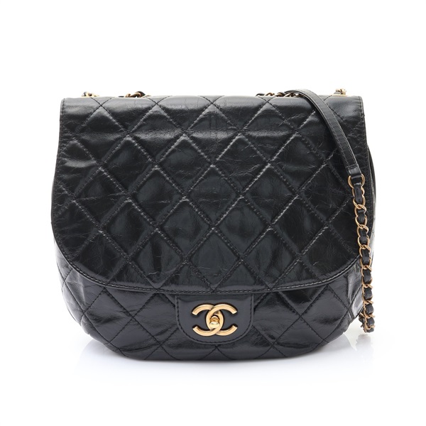 CHANEL 香奈兒 Bubble CC Flap 鍊帶 肩背包 黑色 牛皮 金扣