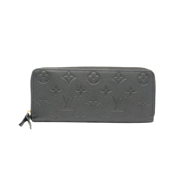 LOUIS VUITTON LV 路易威登 Clemence 拉鍊長夾 黑色 原花壓紋 牛皮 M60171