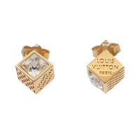 LOUIS VUITTON LV 路易威登 Cube 針式耳環 金色 鍍金 M04079