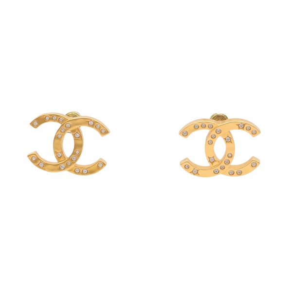 CHANEL 香奈兒 CC Logo Star 針式耳環 ABE517