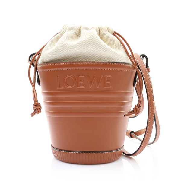 LOEWE 羅威 Jardinier Pocket 水桶包 肩背包 棕色 牛皮 A630G43X01