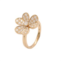 Van Cleef ＆ Arpels 梵克雅寶 Frivole Small 戒指 #50 18K黃金 鑽石 VCARPJMQ00