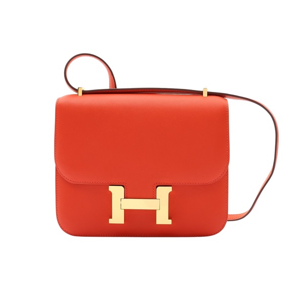 HERMES 愛馬仕 Constance 18 康康包 肩背包 火焰紅 Swift 牛皮 Z刻 金扣