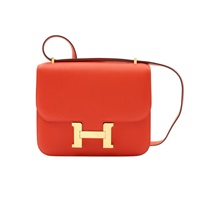 HERMES 愛馬仕 Constance 18 康康包 肩背包 火焰紅 Swift 牛皮 Z刻 金扣