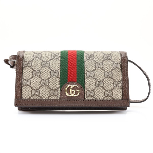 GUCCI 古馳 Ophidia GG MINI 肩背包 棕色 PVC帆布 723619