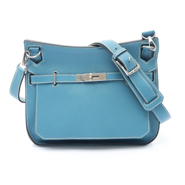 HERMES 愛馬仕 Jypsiere 28 肩背包 牛仔藍色 Clemence牛皮 口O刻 銀扣