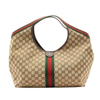 GUCCI 古馳 Giglio large 肩背包 棕色 帆布 853971