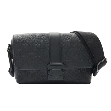 LOUIS VUITTON LV 路易威登 S-Cape 郵差包 肩背包 黑色 原花壓紋 牛皮 M23741