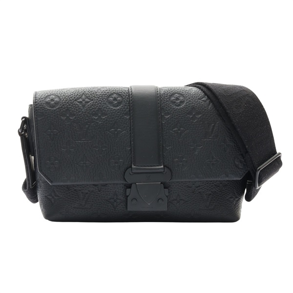 LOUIS VUITTON LV 路易威登 S-Cape 郵差包 肩背包 黑色 原花壓紋 牛皮 M23741