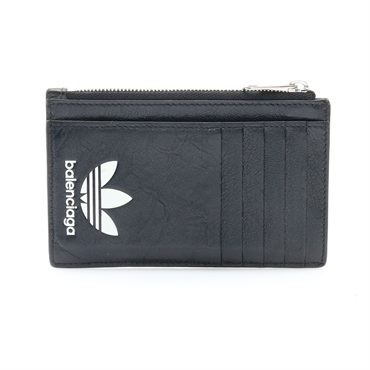 BALENCIAGA 巴黎世家 卡夾 名片夾 黑色 牛皮 adidas聯名 721896
