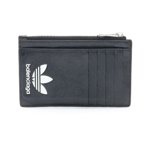 BALENCIAGA 巴黎世家 卡夾 名片夾 黑色 牛皮 adidas聯名 721896