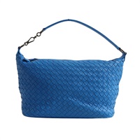 BOTTEGA VENETA BV 寶緹嘉 Zip Hobo 肩背包 藍色 編織羊皮