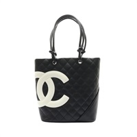 CHANEL 香奈兒 康朋 Cambon Ligne 肩背包 黑色 菱格紋牛皮 無卡 A25167